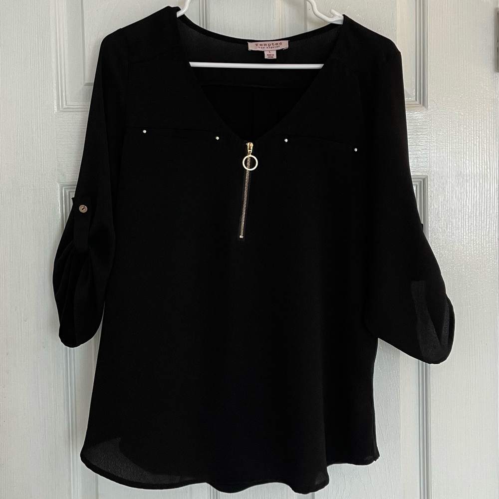 Tented black blouse in size Large
